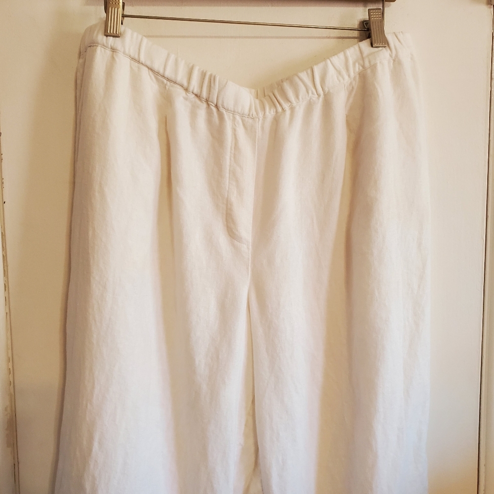 PureJill J.Jill Linen Blend Elastic Waist Pull on Pants size L Coastal Vacation - Picture 2 of 13